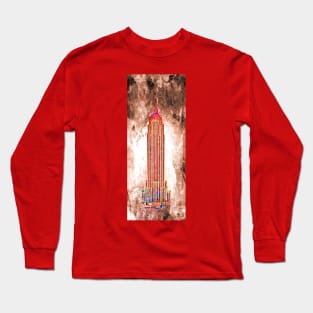 Empire State Building Grunge Long Sleeve T-Shirt